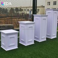 LEDA Colonne romaine carrée détachable en PVC blanc, socle de présentation pour événements de mariage, support floral