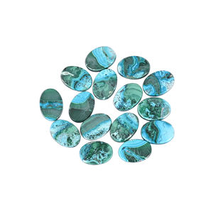 Chrysocolle Malachite Pierres Naturelles Forme Ovale 15Pcs Lot En Gros 63.35Cts Fabrication Pour Bijoux - Product Image 1