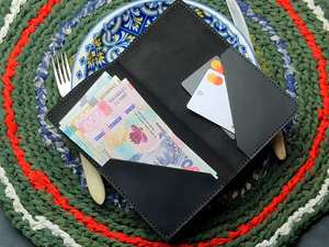 ที่ใส่เครื่องหนังสำหรับผลิตภัณฑ์โรงแรมที่ใส่ใบเสร็จที่ทำจากหนังสำหรับร้านอาหาร LBH-0011เช็คของแขกตามสั่ง - Product Image 3