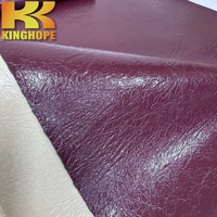 Cuir PU grainé brillant effet bulle, rétro bordeaux, matériau résistant à l'usure pour sacs et empeignes de chaussures