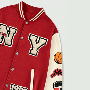Factory direct <b>men</b> <b>varsity</b> <b>jacket</b> custom embroidered wool leather letterman college <b>bomber</b> style outerwear wholesale - Product Image 5