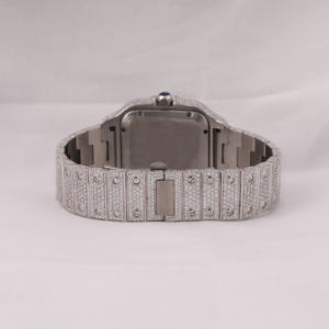 Custom Stunning Full <b>Iced</b> <b>Out</b> Moissanite Diamond Stainless Steel Luxury Classic Date Dial Sky Blue Roman Numerals Features <b>Watch</b> - Product Image 3