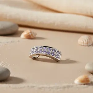 Pendentif en Tanzanite Argent 925 pour Femmes Bijoux en Pierre Précieuse Religieux Fait Main avec Placage Rhodium Cadeau - Product Image 2