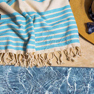 Premium Craft Turkish Cotton Peshtemal Fouta <b>Towels</b> Quick Dry <b>Lightweight</b> Soft Sand Free Heritage Loomed Resort <b>Beach</b> <b>Towels</b> - Product Image 3