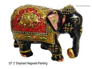 Estatuilla de elefante de madera tallada a mano, escultura Vintage pintada en negro, estatua de madera artesanal, estante de exhibición para el hogar - Product Image 2