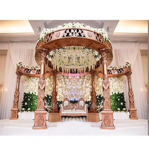 มณฑปงานแต่งงานแบบฮินดูที่สวยงาม ทำจากไฟเบอร์แกะสลักอย่างประณีต มณฑปงานแต่งงานแบบศรีลังกาที่สวยงาม ทำจากไฟเบอร์ มณฑปงานแต่งงานแบบดั้งเดิมของศรีลังกา ซิดนีย์ - Product Image 1
