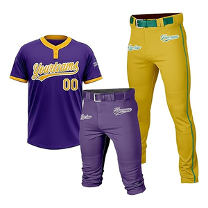 Personalized Baseball Uniforms Sublimation Printed Breathable Quick Dry V-neck Jersey Set - Product Image 2