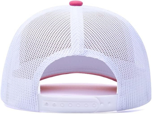 High Quality Custom 5 Panel Embroidery Patch Logo Mesh Trucker Cap <b>Pink</b> color trucker cap for unlsex - Product Image 5