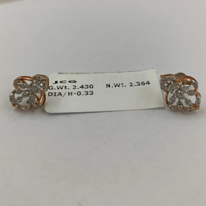 Pendientes elegantes de diamantes de oro de 14 quilates certificados por IGI, joyería de alta calidad - Product Image 2