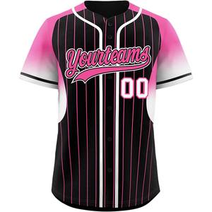Venta al por mayor personalizado béisbol Jersey fabricante abotonar sublimado malla Softball camisas pedidos al por mayor con aparejos de sarga nombres - Product Image 1