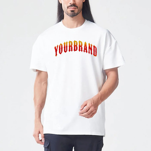 Nouveau goutte épaule 100% coton 300 GSM poids lourd surdimensionné coupe ample imprimé hommes T-Shirt sur mesure méthode d'impression numérique - Product Image 1