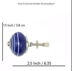 Industrially Styled Blue White Striped Ceramic Knobs Drawer Cabinet Handle Pulls for Kitchen Living Room Dining Room Dresser - Product Image 4