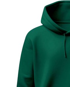 Sweat-shirt à capuche uni vert foncé personnalisé par le fabricant, poche kangourou, polaire, vêtements d'hiver, streetwear personnalisé OEM - Product Image 3