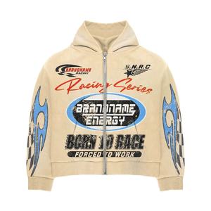 100% coton hommes vêtements d'hiver personnalisés de haute qualité élégant OEM ODM couleur beige survêtements ensembles à la mode - Product Image 5