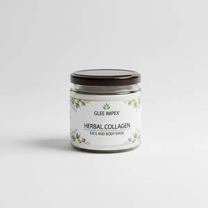 Masque pour le visage et le corps en poudre de collagène végétal Glee Impex avec vitamine C et minéraux |   Traitement nourrissant raffermissant pour la peau sèche - Product Image 1