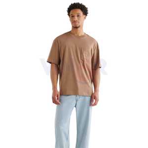 เสื้อยืด220GSM ฮิปฮอปผ้าฝ้ายคุณภาพสูงผ้าถักแบบเรียบยาวโอเวอร์ไซส์ปี100% - Product Image 1