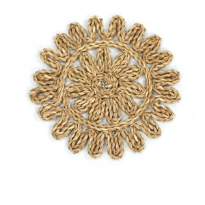 Wholesale Cheap Price Eco-friendly Handmade Natural Round <b>Placemats</b> Rattan Water Hyacinth <b>Placemat</b> Made in Vietnam - Product Image 4