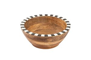 Bol en bois artisanal Sheeraz International, écologique, durable, design floral, pour servir les aliments, cadeau de mariage, décoration en bois - Product Image 3