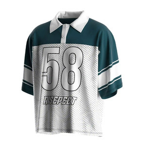 เสื้อฟุตบอลอเมริกัน Risepect 58 แขนสั้นสำหรับผู้ชาย ผ้าตาข่ายระบายอากาศ ชุดกีฬา พิมพ์หมายเลขทีม ดีไซน์ด้านหลัง - Product Image 1