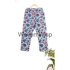 Conjunto de pijama a cuadros de algodón hecho a mano para mujer, ropa de dormir informal de moda sostenible para ropa de dormir de diseñador de invierno de India-a granel - Product Image 2