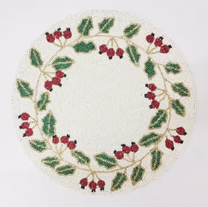 Mantel Individual con cuentas más valioso bordado redondo 13x13 Mantel Individual protege tu comedor de manchas de calor Mantel Individual en precio con descuento - Product Image 6