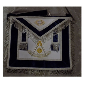Masonic Regalia Master Mason Silver Bullion Tablier brodé à la main Glands en métal 100% Tablier en peau d'agneau 2026 - Product Image 1