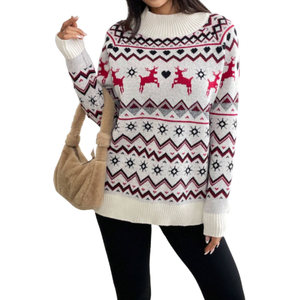 Suéter de mujer con longitud regular Suéter navideño Suéter de lana para invierno - Product Image 1