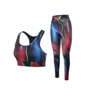 Ensemble de sport pour femme de haute qualité, soutien-gorge de sport et leggings, tenue de yoga, vêtements de sport personnalisés, grande taille, anti-UV, séchage rapide, fitness, gym - Product Image 1