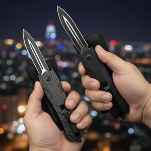 Couteau de poche pliable tactique de survie pour la randonnée, le camping et la chasse, en acier inoxydable et aluminium, fabrication artisanale, OTC 440C - Product Image 3