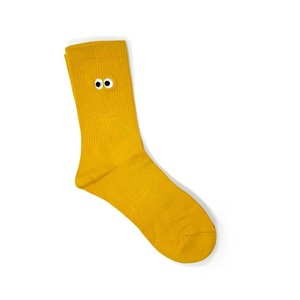 Custom <b>Funny</b> Eyes Embroidered Crew <b>Socks</b> Cotton <b>Sock</b> Casual <b>Men</b> Footwear Bulk Order Wholesale Vietnam Manufacture - Product Image 4