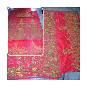 Nouvelle collection robe George Wrapper perlée pour femmes nigérianes grande taille Headtie africaine en soie directement du fabricant indien - Product Image 1
