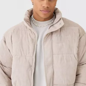 Veste matelassée d'hiver pour homme, fermeture éclair, imperméable, écologique, grande taille, capuche en fourrure de mouton, design décontracté et tendance, vente flash - Product Image 2