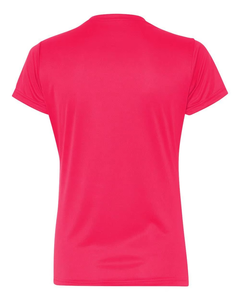 Camiseta de Manga Corta con Cuello Redondo Rosa para Mujer, Corte Regular, Color Sólido, Secado Rápido, Tejido de Punto, Estilo Casual de Primavera/Verano - Product Image 4