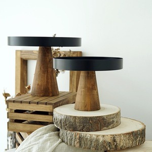 Base para Pastel de Madera Premium con Acabado Negro, Ideal para Decoración de Fiestas y Presentación de Productos de Panadería, Hecha a Mano en India - Product Image 1