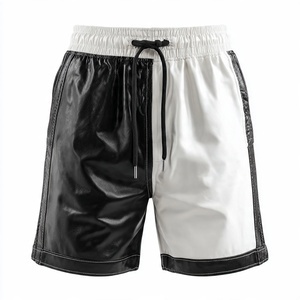 Pantalones cortos de cuero de motorista OEM para hombre, pantalones cortos para montar en bicicleta, pantalones cortos de cuero Vintage para hombre, ropa de calle, pantalones cortos de cuero para hombre - Product Image 5