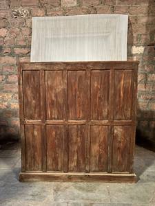 Armoire de cuisine en bois massif bleu élégante de taille moyenne, style moderne antique, luxe classique vintage - Product Image 5