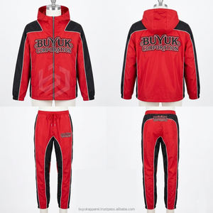 Ensemble de survêtement streetwear pour homme, coupe-vent imprimé délavé à blocs de couleur, séchage rapide, pour sports de plein air - Product Image 4