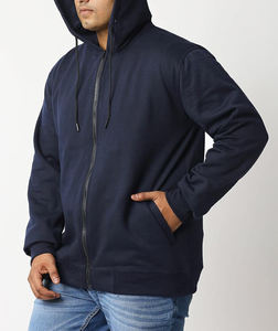 Sweat à capuche zippé en molleton mélangé de coton pour homme, haute qualité, confortable, séchage rapide, respirant, décontracté, motif uni - Product Image 6