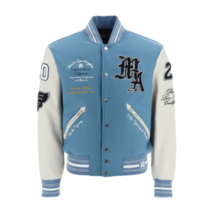 Chaqueta universitaria bordada de chenilla de alta calidad con logotipo personalizado, chaqueta ligera de béisbol bordada con toalla de contraste de peso pesado - Product Image 5