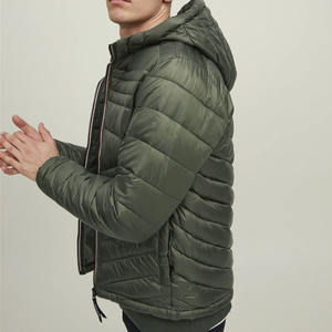 Men's <b>Hooded</b> Slim Fit Quilted Puffer Jacket Matte Finish Windproof Breathable Eco-Friendly <b>Winter</b> <b>Coat</b> <b>with</b> Front Logo - Product Image 6