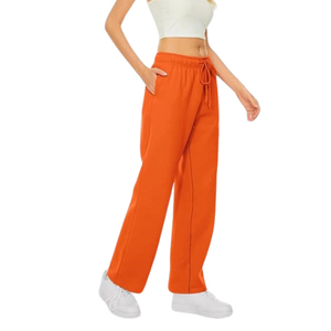 Pantalon de survêtement évasé pour femme, de haute qualité, avec logo et design personnalisés, tissu respirant, cordon de serrage, taille haute - Product Image 5
