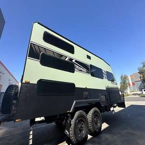 Mini Caravana Moderna para Viajes, Remolque de Camping Tipo Lágrima, Multifuncional, de Acero Inoxidable e Impermeable - Product Image 6