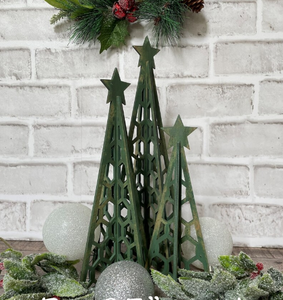 AK Brass Modern <b>Tree</b> Design Metal <b>Christmas</b> Decor Piece Antique Finished With <b>Wood</b> Base For <b>Christmas</b> Decor / Table Decor - Product Image 2