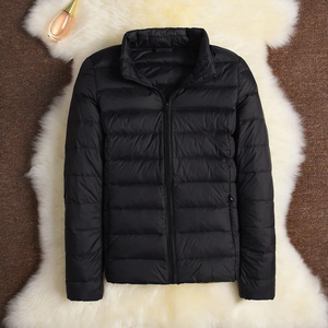 Veste d'hiver pour homme de haute qualité personnalisée, en duvet, avec tissu en toile, col rond, doublure en coton, poids du tissu 300g - Product Image 2