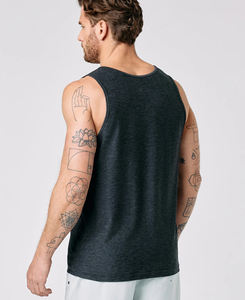 เสื้อกล้ามผู้ชายสีทึบคอโอระบายอากาศได้ดีแห้งเร็วสไตล์ลำลอง - Product Image 2