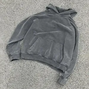 High Quality Wholesale Sun Faded Custom Logo High Quality <strong>Bulk</strong> Oversized French <strong>Terry</strong> 100% Cotton Vintage Acid Washed Hoodies - Product Image 4