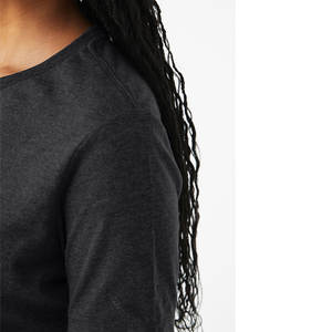 Negro suave Supima algodón camisetas liso Casual cuello redondo suave camiseta - Product Image 4