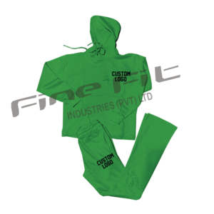 Survêtement à logo appliqué pour hommes, pantalon de survêtement évasé à capuche, ensemble de jogging deux pièces avec écusson de broderie personnalisé, vêtements de rue - Product Image 3