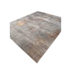 พรมขนสัตว์ผสมไหมไผ่ถักมือสีเบจและสีน้ำตาลลายAbstract รุ่น Kavi Afterglow สำหรับตกแต่งบ้าน ห้องนั่งเล่น และทางเดิน รุ่น Eskm-03 - Product Image 2