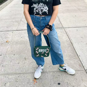 Nuevo Bolso de Mano de Lujo Hecho a Mano por Diseñadores de Brazeal Studio, Bolso de Mano con Cuentas para Mujer, Asa de Bambú, Patrón Geométrico, Forro de Satén - Product Image 1